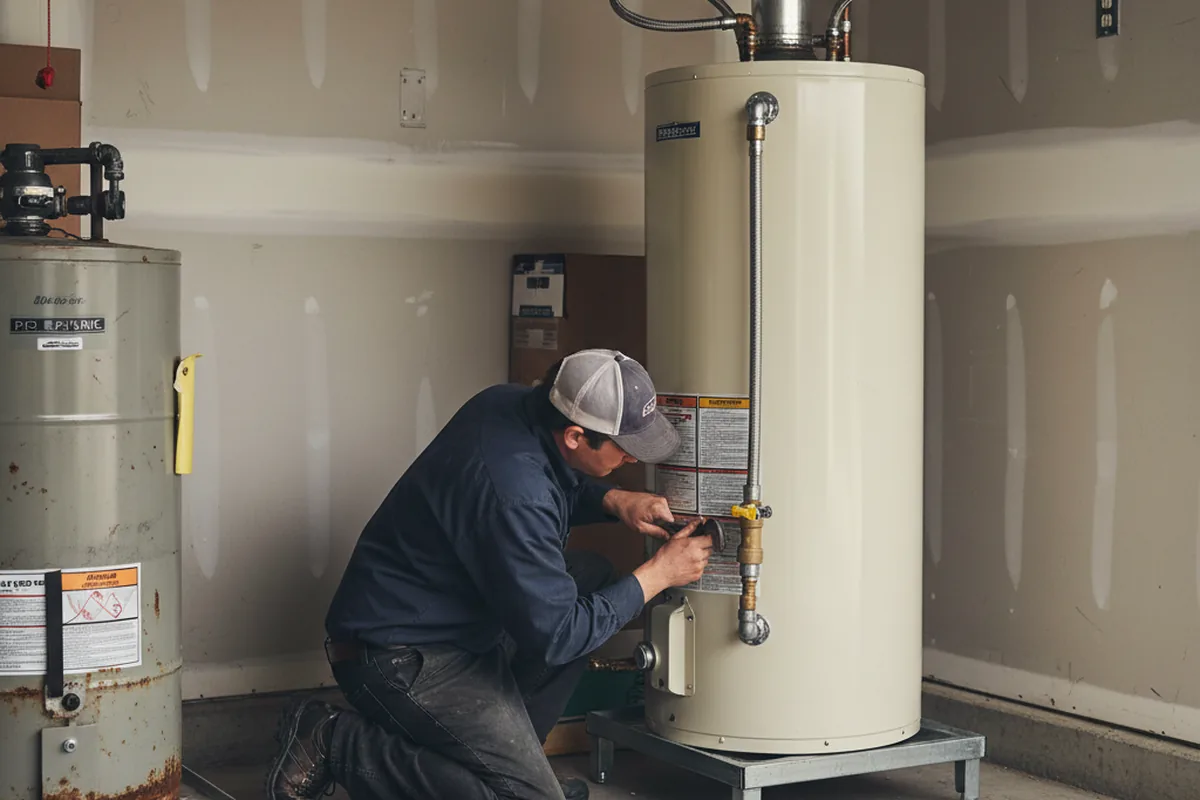 Water heater and shutoff valve replacement in Feura Bush